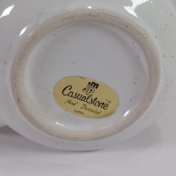 Vintage JMP Casualstone Korea Set of 4 Coffee Mugs Hand Painted Yellow Floral - Picture 4 of 10